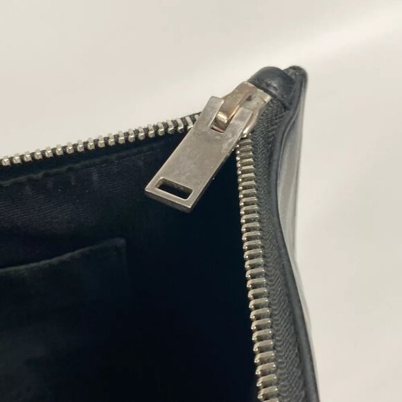SAINT LAURENT PARIS 397294 logo Cluch Bag Pouch Bag Clutch bag Leather Black - Picture 11 of 14